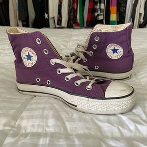 Purple high top converse